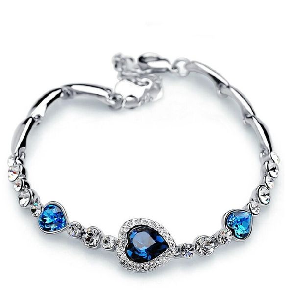 

new fashion heart of ocean crystal bracelet jewelry gift, Black