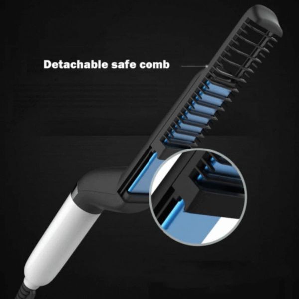 

beard straightening electric beard hair comb men curling brush styler us plug