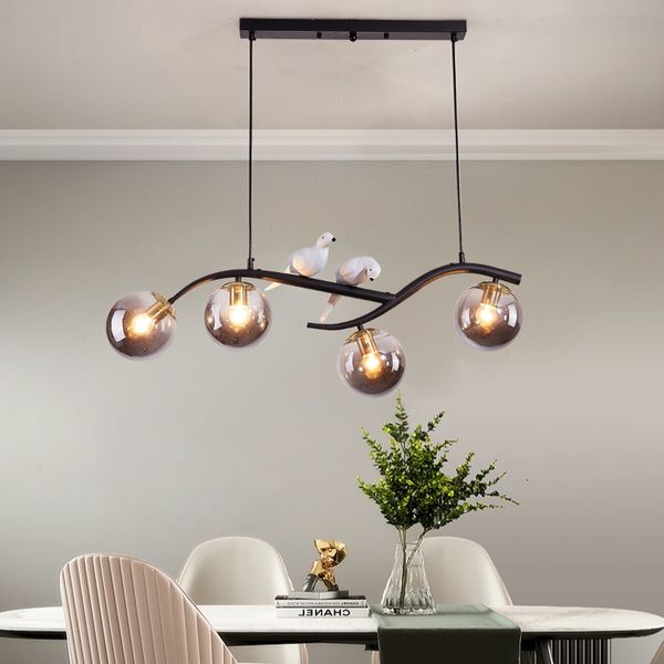 

nordic brief glass ball pendant light loft living room lights post modern restaurant lamp branch 0ksl