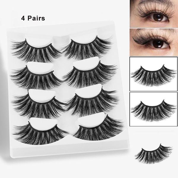 

false eyelashes 4pair lashes handmade thick extension soft volume mink