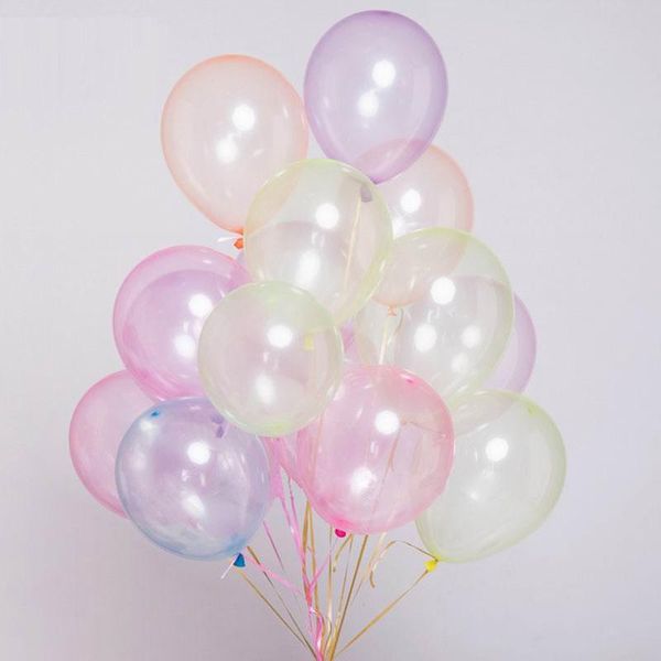 

party decoration 20/30pcs 12inch thick clear transparent latex balloon colorful crystal ballon inflatable air balls wedding supplies