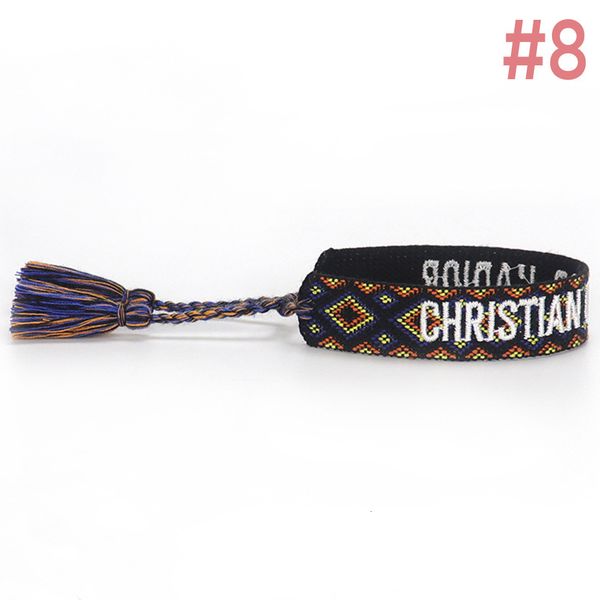 

luxury bracelet fashion design jewelry home printed embroidery letter hand rope splicing tassel woven 5 7m78, Golden;silver
