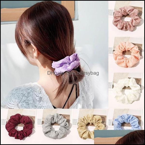 Pony Tails Tutucu Mücevher Mücevherleri Dantel Scrunchie SPLICE RENK TIES HINK KADIN KIZ KIZ ELEKTİK SAÇ BANTLAR ASESORIES KAYIP AISTAYLARI HOL