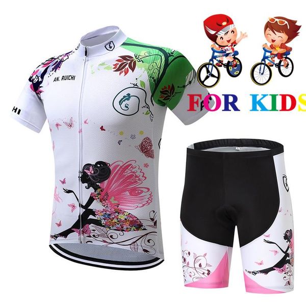 

racing sets summer children girl bike clothing riding short cycling jersey kids road bicycle sportwear ropa ciclismo hombre, Black;blue