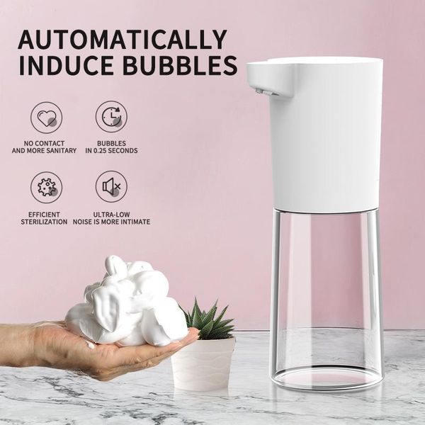 

smart home control 500ml automatic soap dispenser vertical touchless induction foam electric bathroom cleaning tool no batteries