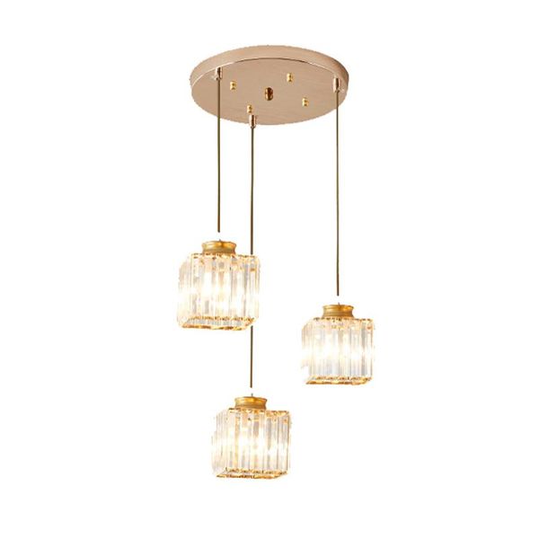 

vintage black/gold crystal glass e27 pendant lights creative 1/3 heads pendant lamp for l villa duplex apartment home decor