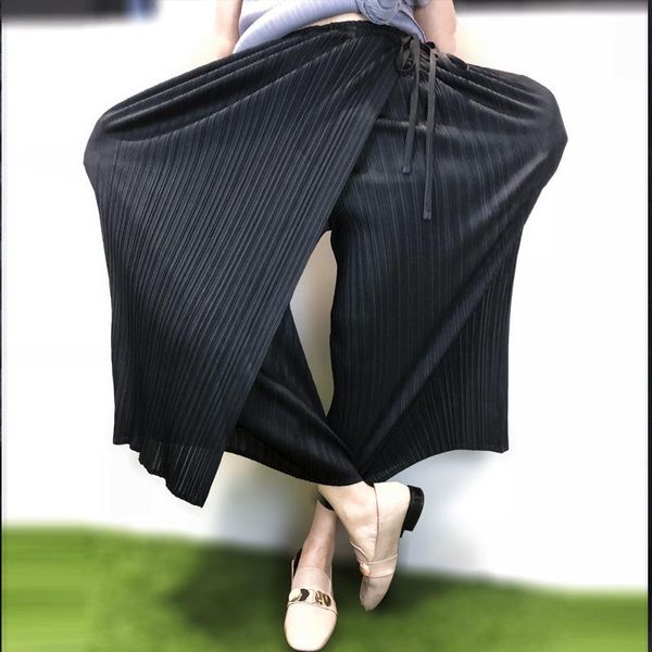 

women's pants & capris loose skinny wide leg leisure elastic force 2021-03, Black;white