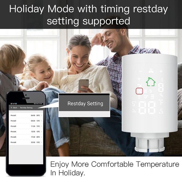 

smart home control 90ma radiator actuator programmable thermostatic valve temperature controller setup with tuya zigbee intelligence system