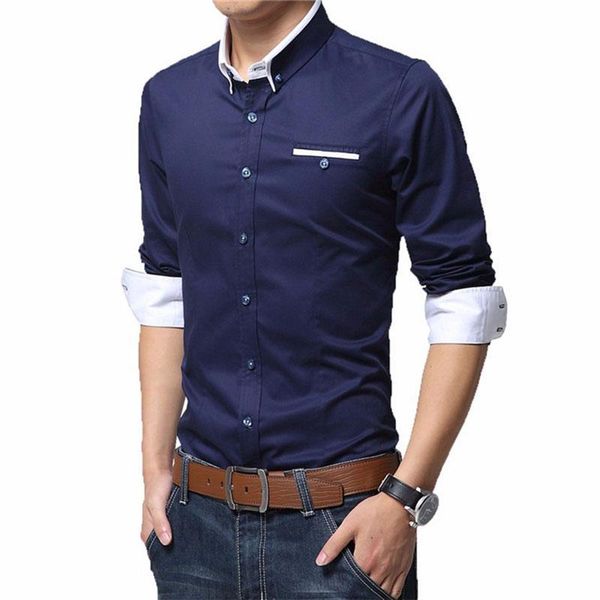 

men's casual shirts arrivals long sleeve western shirt for men slim fit smart jeans business socail male dress, White;black