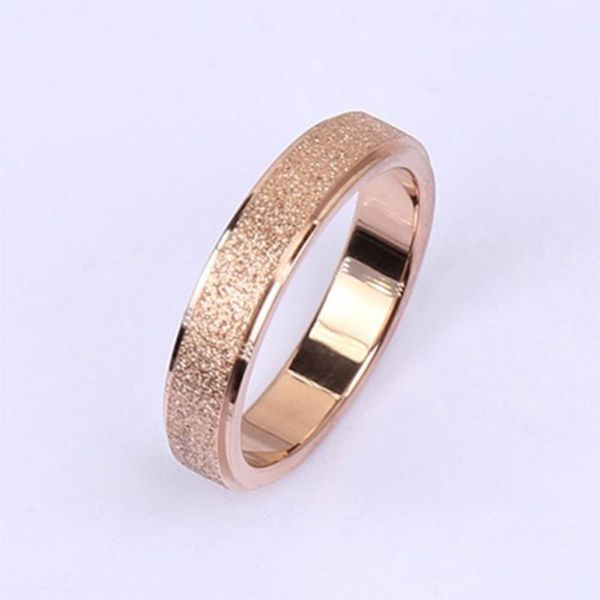 

wedding rings jewelry gift retro stainless steel simple frosted titanium creative couple female's vintage party ring for women girls, Slivery;golden
