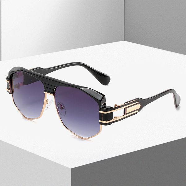 

designer 2021 new steampunk big frame sunglasses fashion personality street p sunglasses men's trendy glasses 3183, White;black