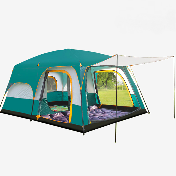 

tents and shelters 8-12 person large family tent waterproof for outdoor camping hiking travel breathable cabin half cover double layer 2 roo