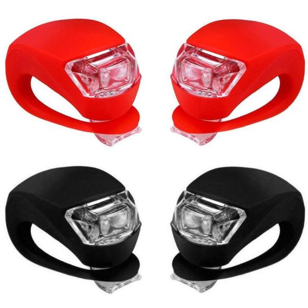 

bike lights 4pcs led silicone mountain bicycle front rear push cycle clip light outdoor sport waterproof portable p#