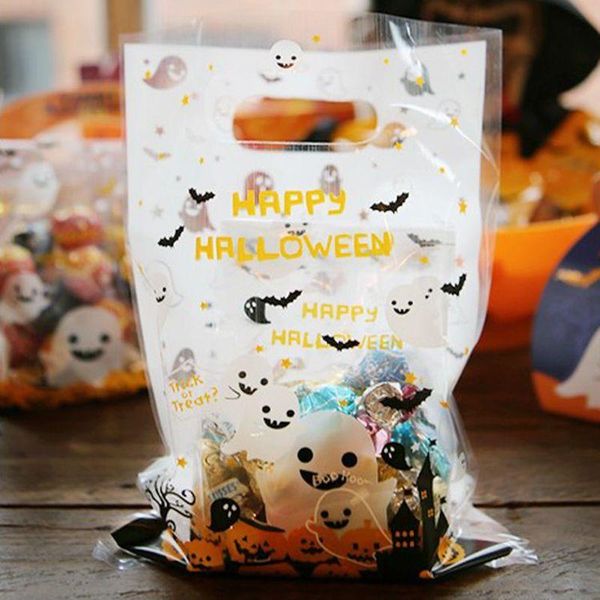 

gift wrap 50pcs17*25cm halloween easter party decoration pumpkin ghost candy bag baking cookie home prop supplies kid snack