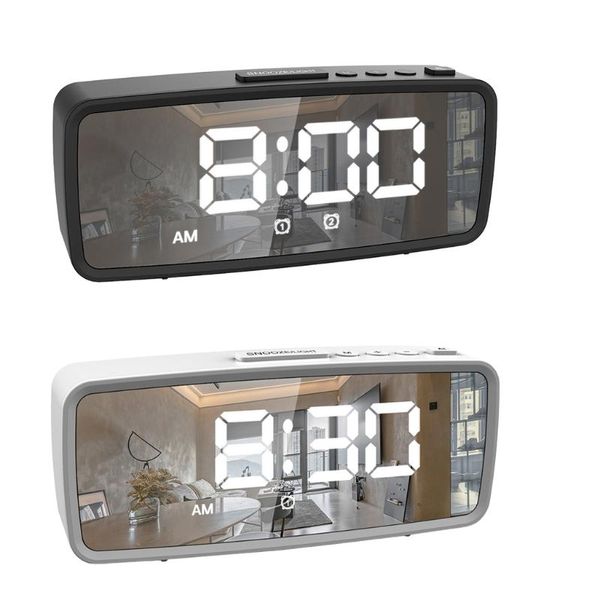 

other clocks & accessories small modern desk digital alarm clock led mirror electronic large display with snooze night light for bedroom