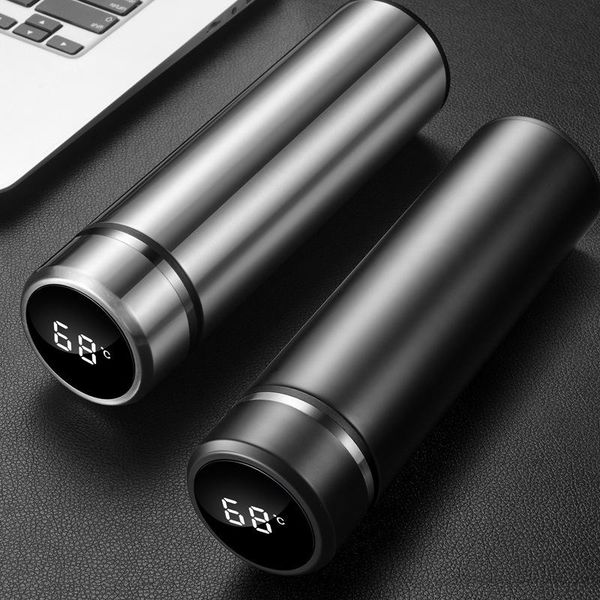 

water bottles drop smart insulation cup male and female student portable creative personalized trend mass simple temperature