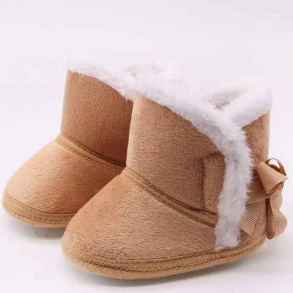 

first walkers baby boy girl winter snow boots cotton anti skid sole bow warm infant toddler prewalker booties crib shoes for girls boys a301