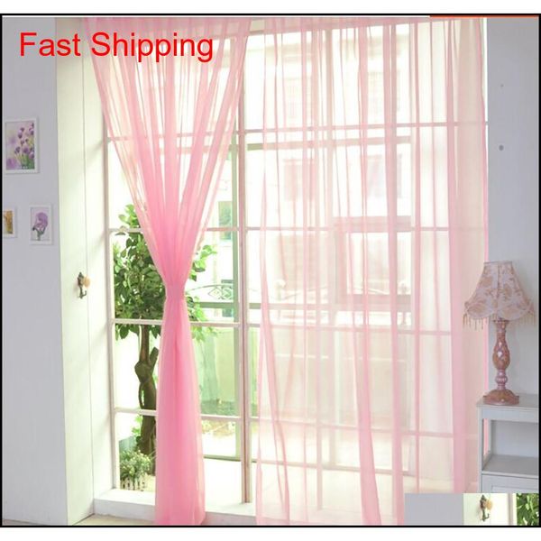 

1pcs pure color tulle window screening solid door curtains drape panel sheer tulle for living room panel sheer jllvlp dhsybaby