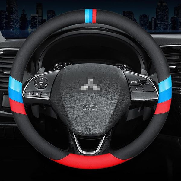 

steering wheel covers for mitsubishi fashion sports 3-lines leather car cover asx lancer triton pajero outlander attrage mirage