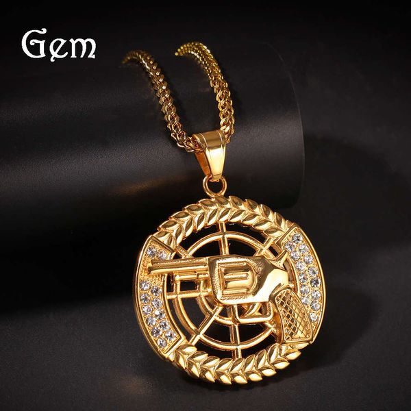 

hip hop color stainless steel gun pendant fashion men's jewelry, Silver