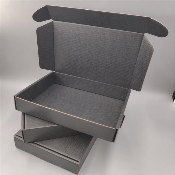 

gift wrap 5psc/10pcs/lot black colour carton small gifts packaging box blank kraft support custom sizes and printed logo patterns