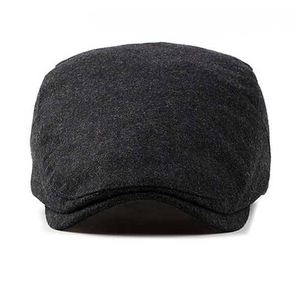 

berets 2021 felt beret hat for men women autumn winter british style black flat cap vintage solid color casquette visor, Blue;gray