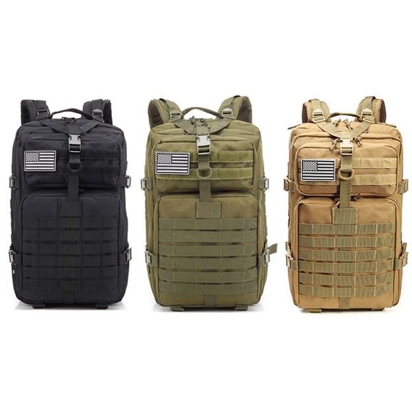 

backpack 40l military tactical assault pack bug out bag small rucksack for outdoor army molle waterproof men casual soft handle