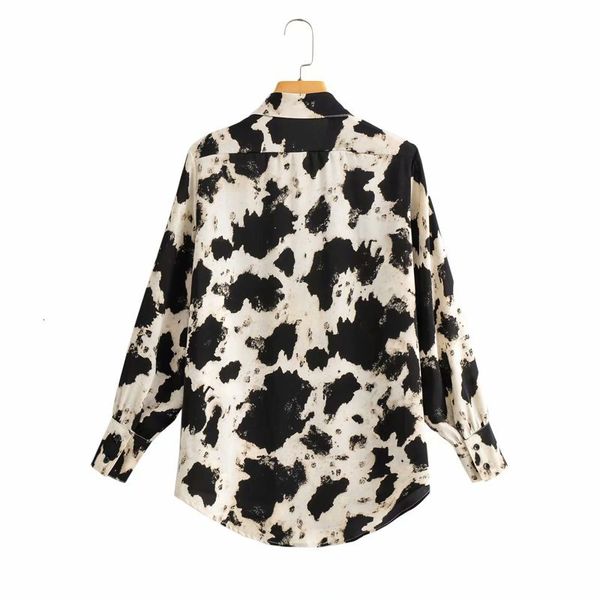 

new ies 2021 casual leopard women print shirt long sleeve buttons loose office blouse yjdo, White;black