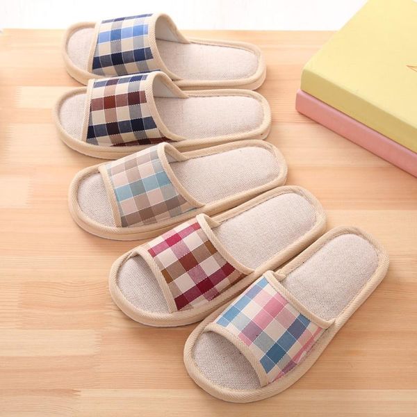 

slippers 2022 bathroom summer flip flops fashion men couple gingham beach sandals indoor home, Black