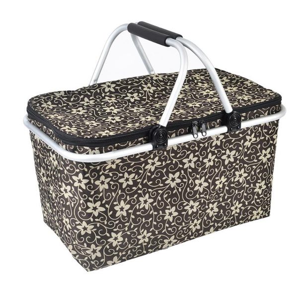 

outdoor bags picnic bag insulation pack folding oxford cloth aluminum portable lunch ice box beer fresh family basket