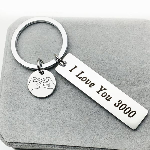 

keychains the titanium steel i love you 3000 keychain, husband and wife gifts, couple jewelry, clothing accessories., Silver