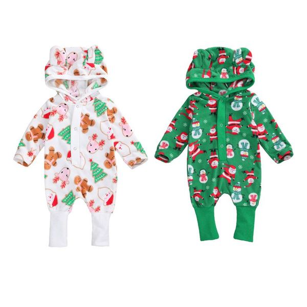

jumpsuits 2021 christmas clothes baby rompers kids boy girl long sleeves printed hooded romper costume gift born, Blue