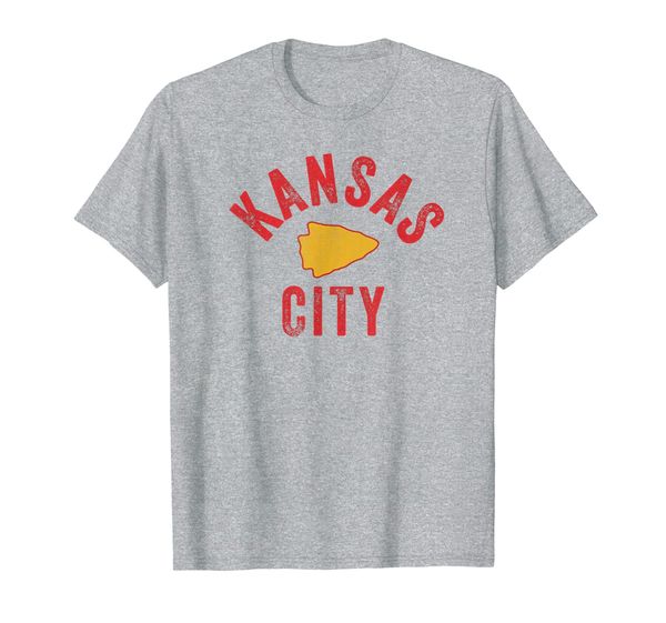 

kansas city football red yellow kc football gear kc retro t-shirt, White;black
