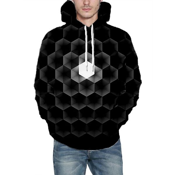 

partial halo men's 3d printing hoodie visual impact party punk gothic round neck american sweatshirt hoodie, Black