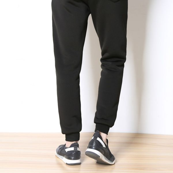 

sweatpants winter mens thick sports jogger pants warm feel sweatpants mens loose straight long pants black sweatpants, White