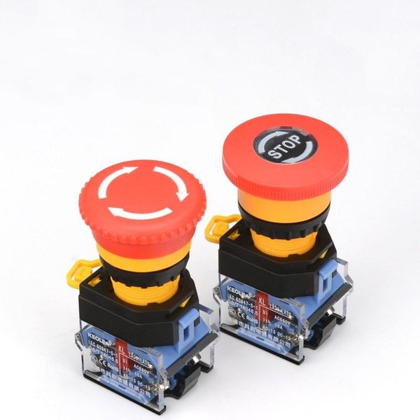 

smart home control 22mm emergency sswitch button mushroom head self-locking la38-11zs / power failure 1no 2nc