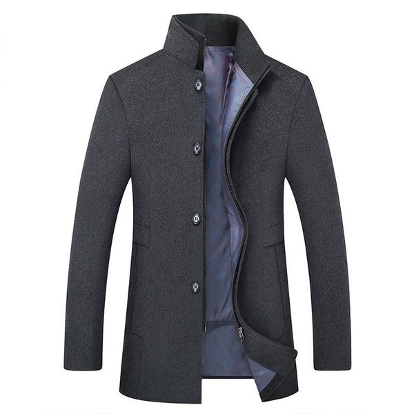 

men's wool & blends arrival winter jacket thicked trench coat men,men's gray jackets ,plus-size m-6xl jaqueta masculino, Black