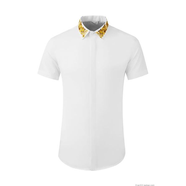 

men's casual shirts lk2852 fashion 2021 runway european design party style clothing, White;black