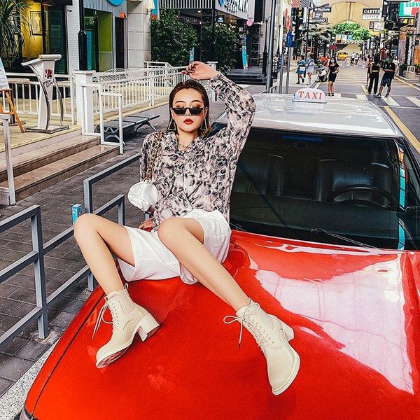 

dress shoes 2021 spring and summer breathable mid-tube boots short women's tide high heels x380, Black