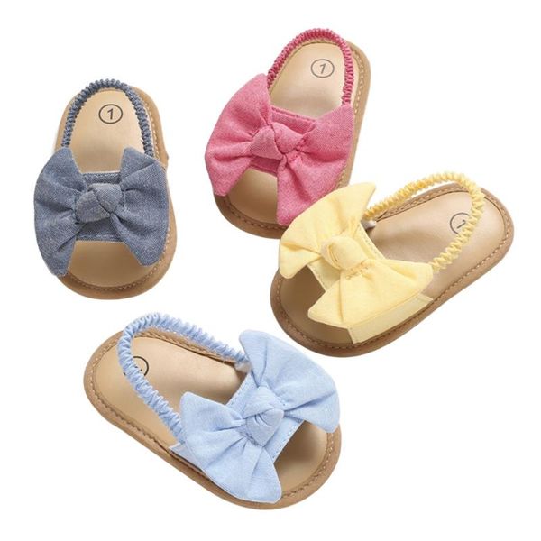 

slipper baby girls bow knot sandals, casual soft sole princess flat non-slip patchwork shoes, Black;grey