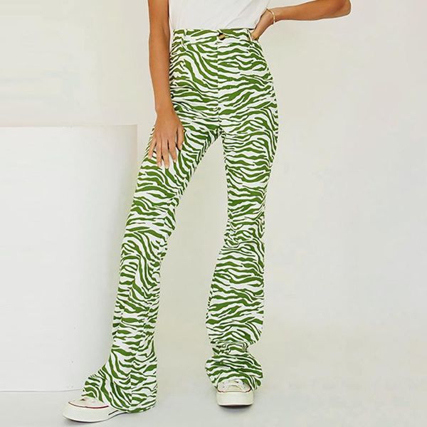 

women's pants & capris rainbowwaves women striped high waist straight wide leg warmer slim casual trousers fashion wild streetwear tren, Black;white