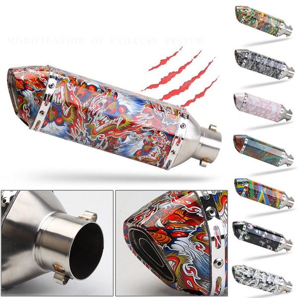 

motorcycle exhaust system 2021 personality scooter atv muffler pipe escape moto ak sticker db killer for fz400 z750 tmax530