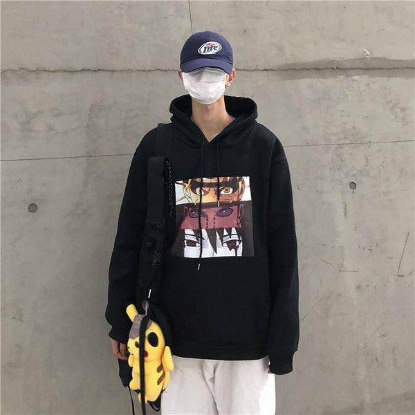 

2021 new harajuku anime naruto moletom hip hop streetwear hoodies outono dos desenhos animados japo hoodie engraado pulver s y4pt, Black