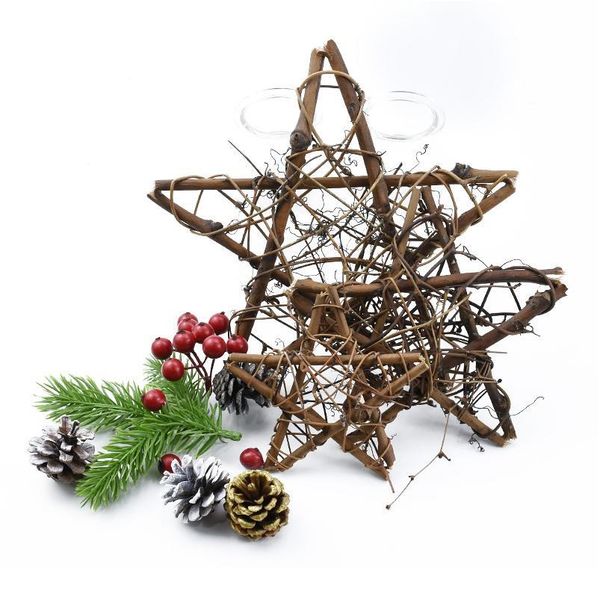 

10cm/20cm dried rattan star frame artificial flower wedding wreath christmas decoration for home diy handmade door hangi qylsyu