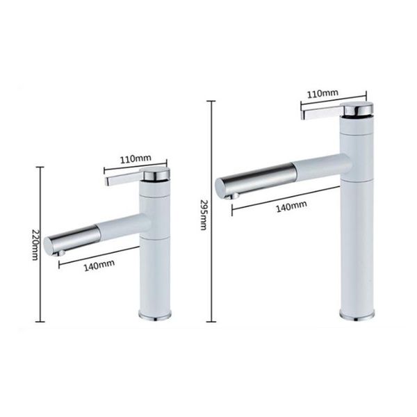 

bathroom kitchen basin faucet single handle pull out spray sink tap