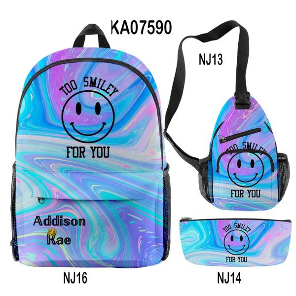 

backpack addison rae school set 3 pieces boys girls backpacks travel crossbody bag pencil case kids