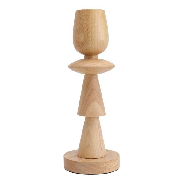 

candle holders 1pc wood candlestick home candleholder ornament simple (wood color)