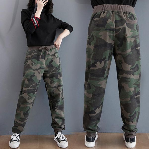

women's pants & capris casual fat mm large size ladies draw string elastic waist haroun covered hip hidden meat long, Black;white