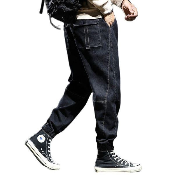 

men's pants spring autumn men casual sports sweatpants male jogger cargo harem pencil mens trousers, Black