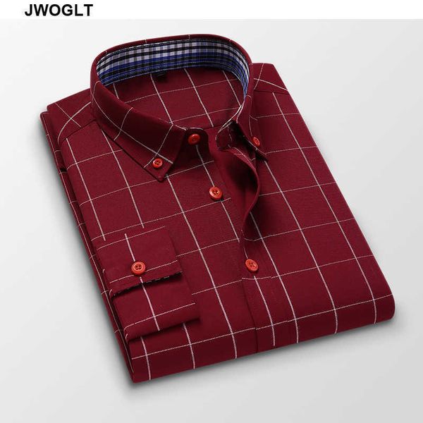 

plus size 4xl 5xl mens casual long sleeved shirt slim fit classic plaid male social cotton white navy shirts 210528, White;black